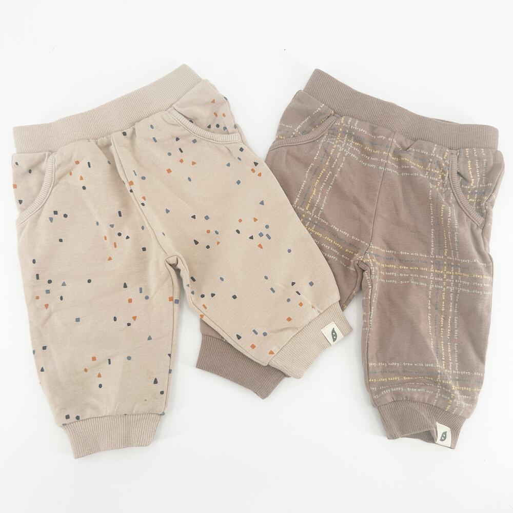 Easy-Peasy Baby Boys Bundle Lot(2) Organic Cotton Modal Blend Jogger Pants 0-3M‎